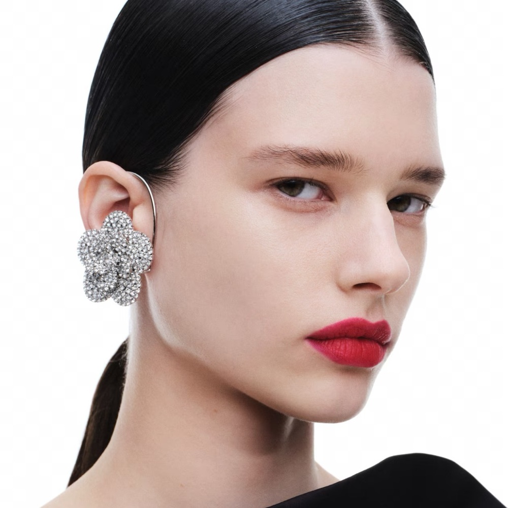 H&M x Magda Butrym Sparkling Silver Floral Earrings